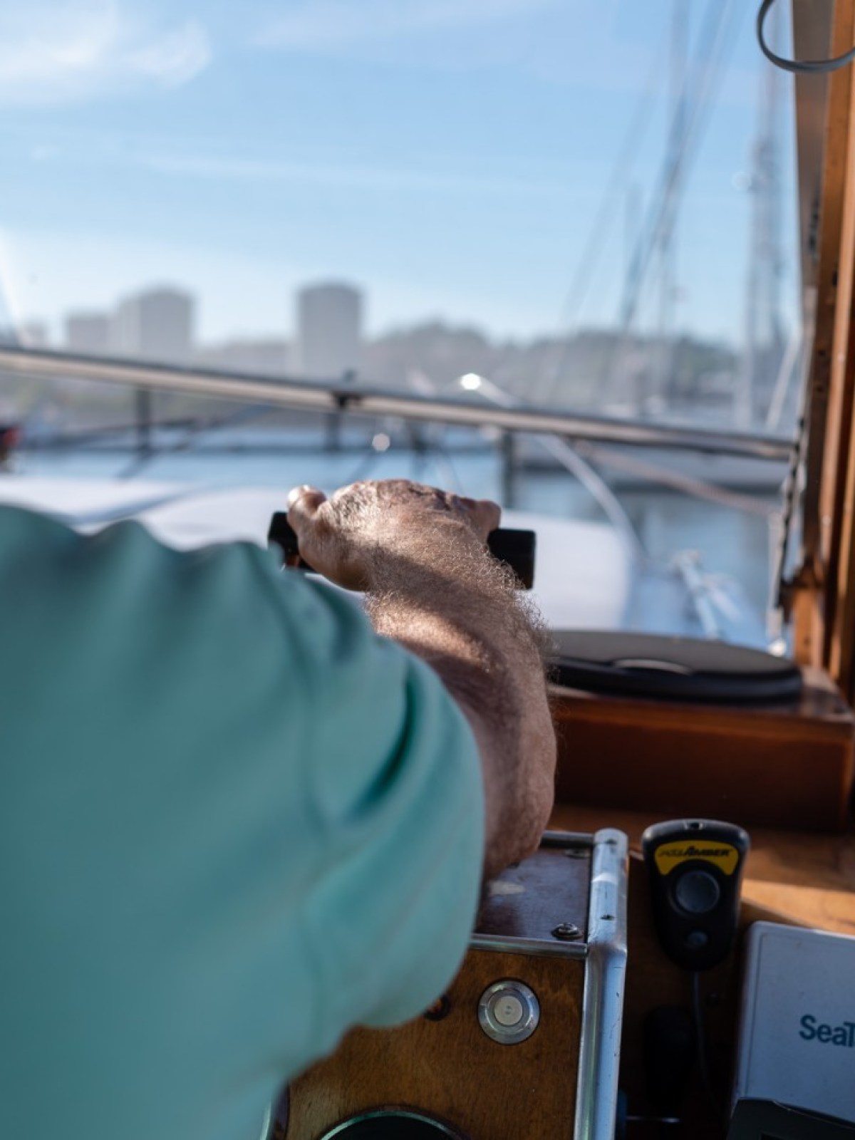 a person sitting on a boat