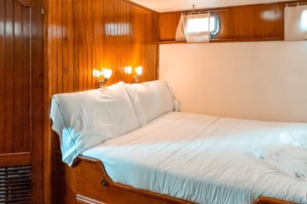 a made bed in a bedroom