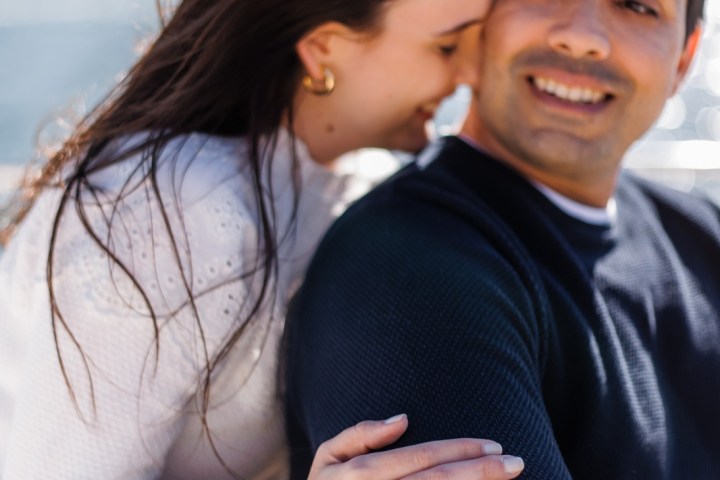 a man and a woman taking a selfie