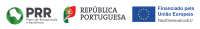 Logos of PRR, República Portuguesa, and EU Next Generation funding on a green background.