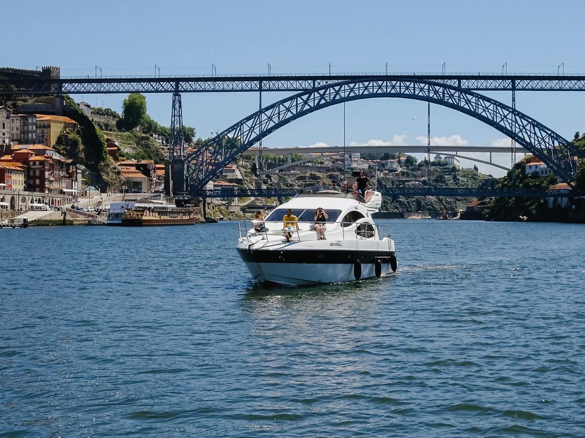 Skyfall Yacht sailing in the Douro River, Oporto, Portugal