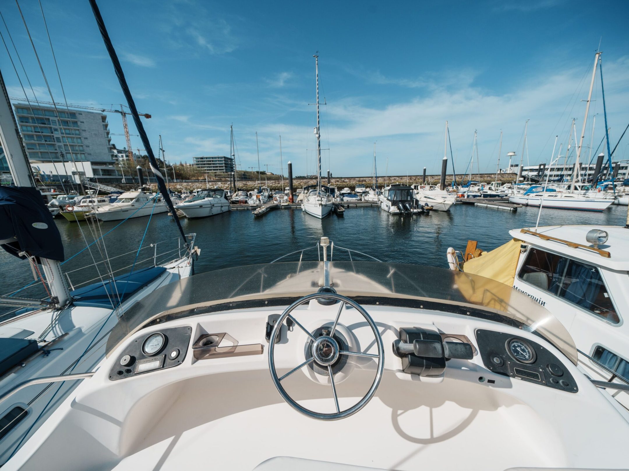 a boat docked at a dock