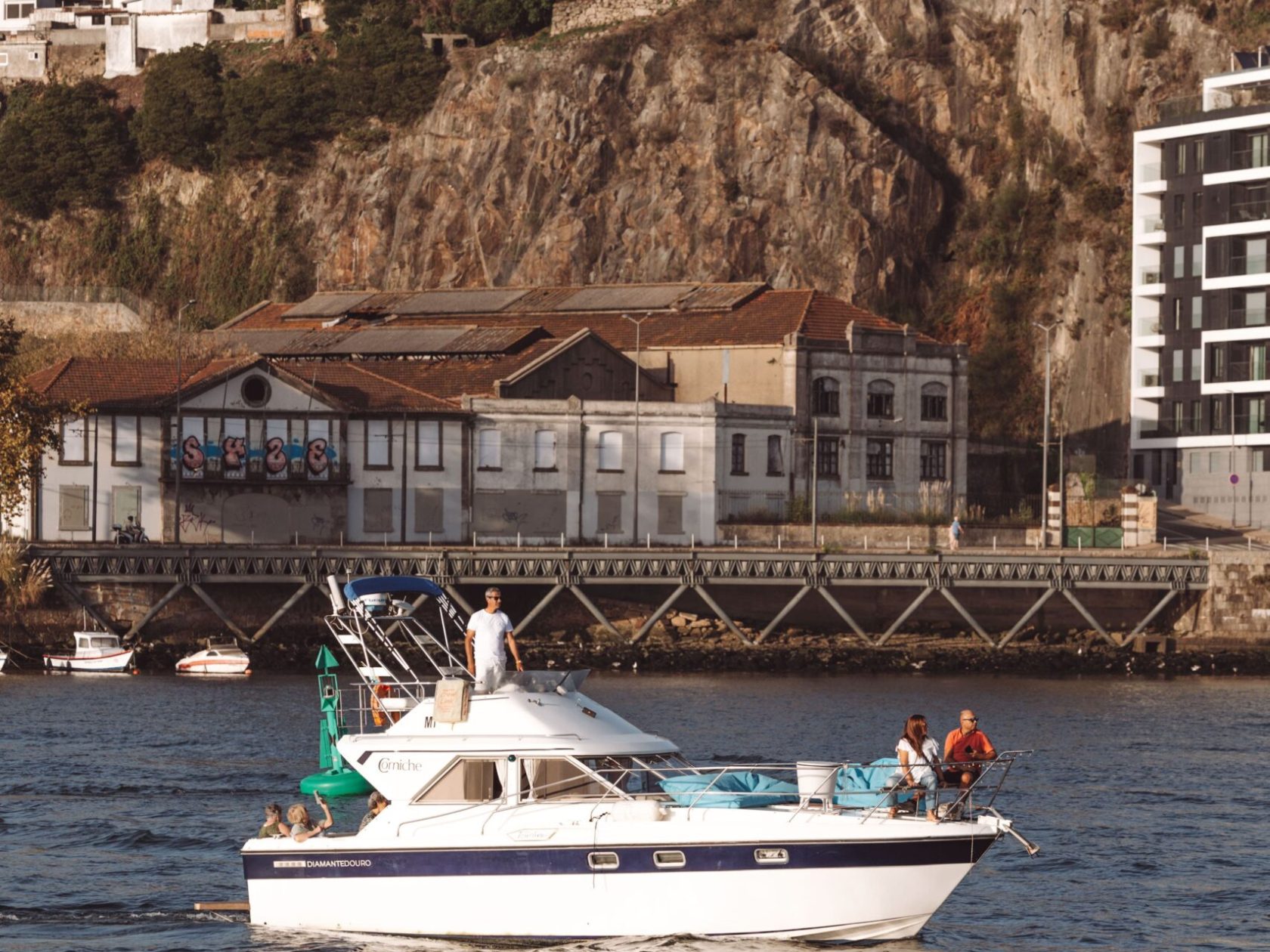 a small boat in a body of water