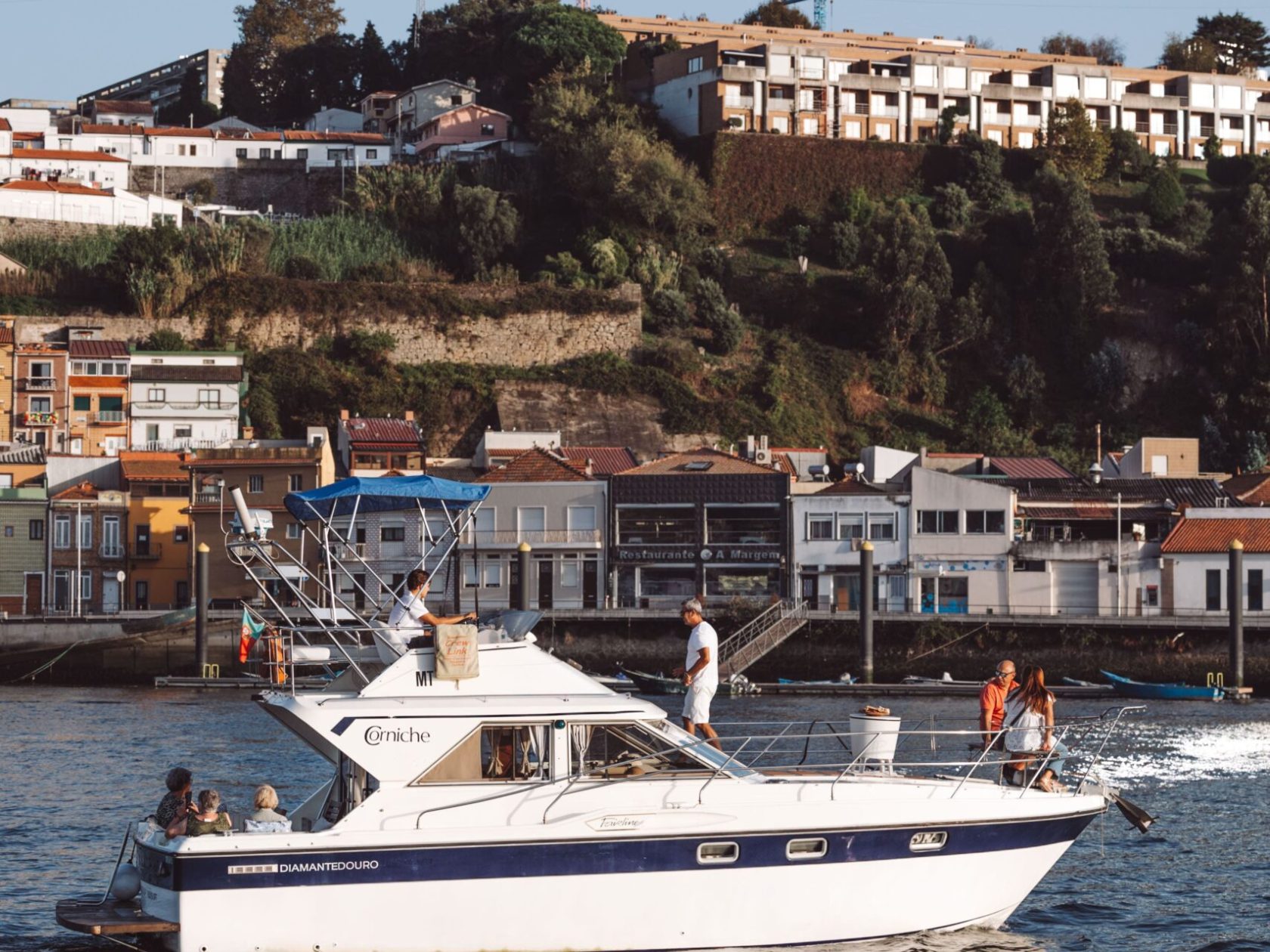 a small boat in a large body of water