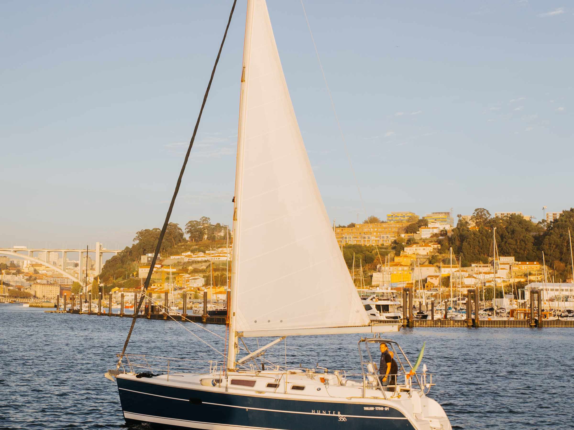 a small boat in a large body of water