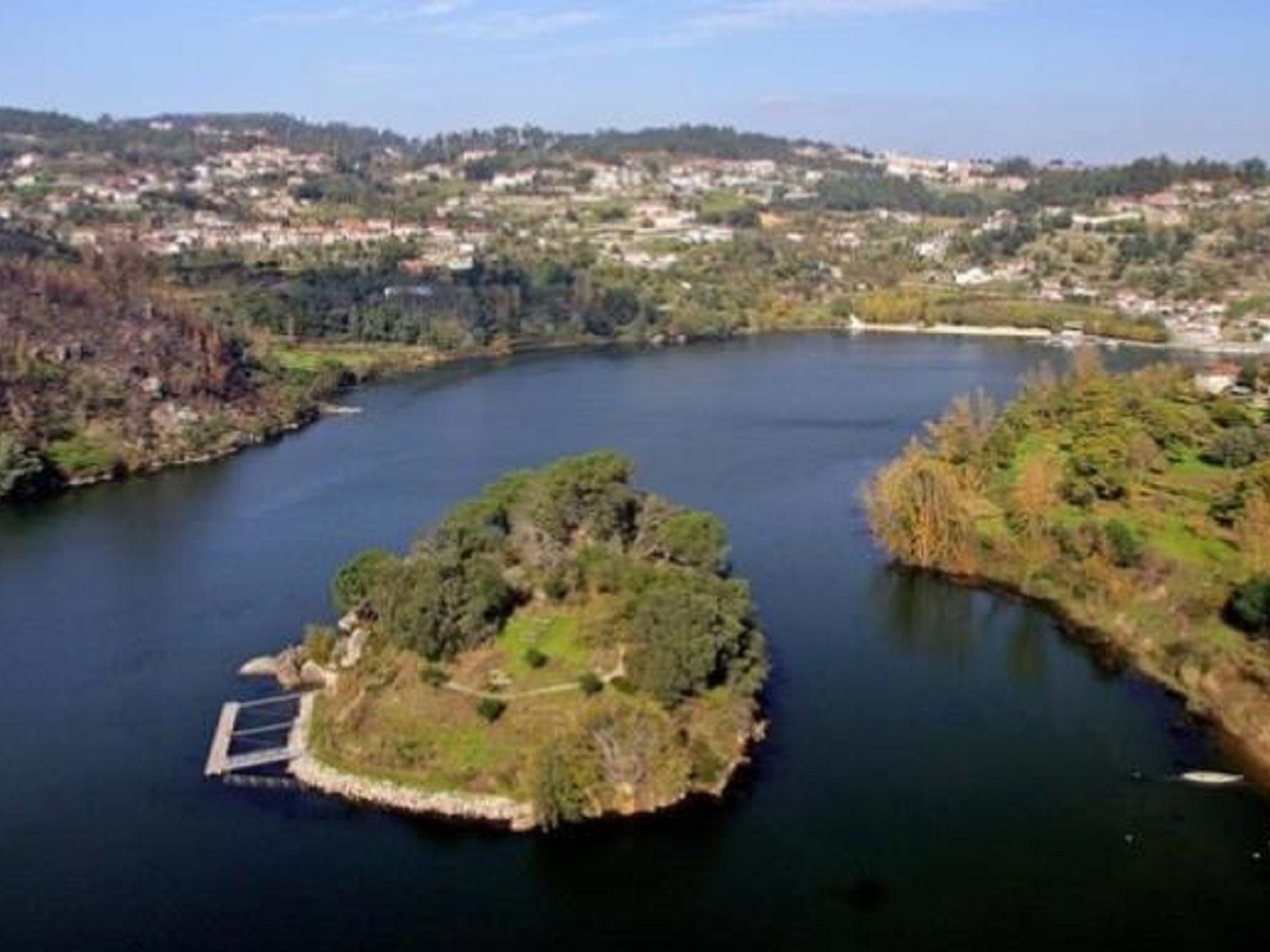 a small island in the middle of a body of water